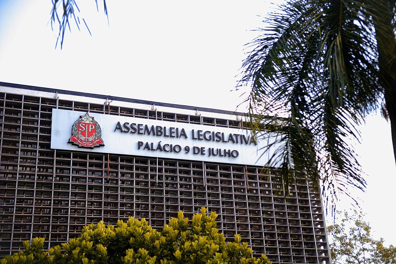 Fachada da Assembleia Legislativa do Estado de São Paulo, no Palácio 9 de Julho