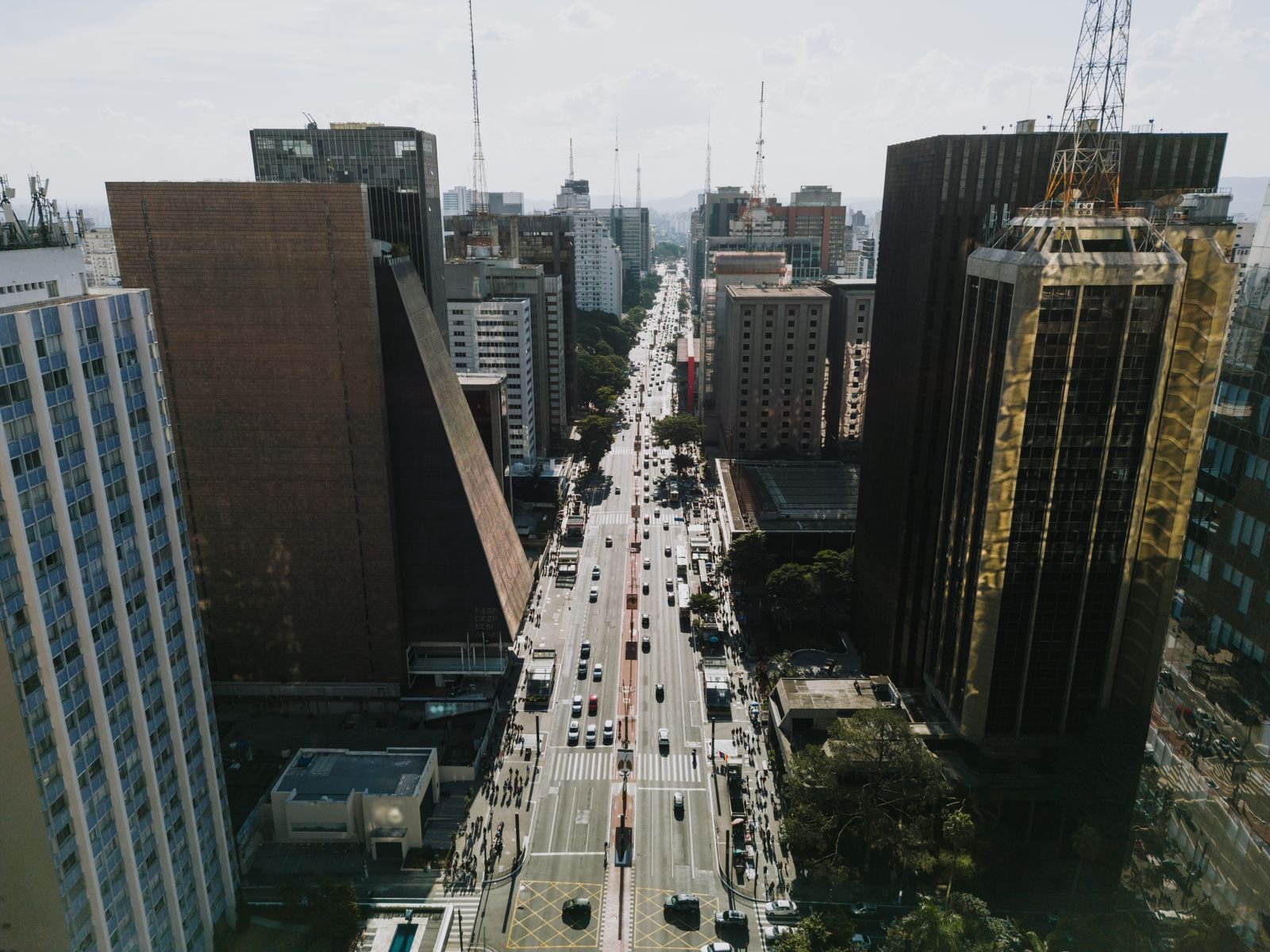 Vista aérea da Avenida Paulista, em São Paulo, em foto de arquivo sem relação com a data do ato