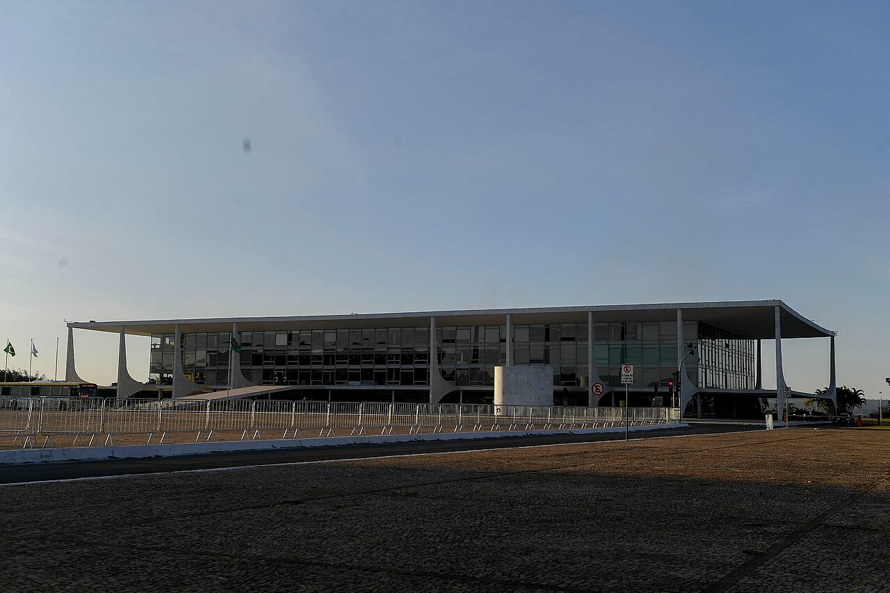 Fachada do Palacio do Planalto, sede da Presidencia da Republica, vista da Praca dos Tres Poderes