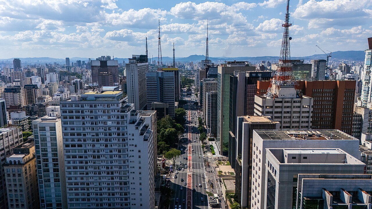 Vista aérea da Avenida Paulista, em São Paulo