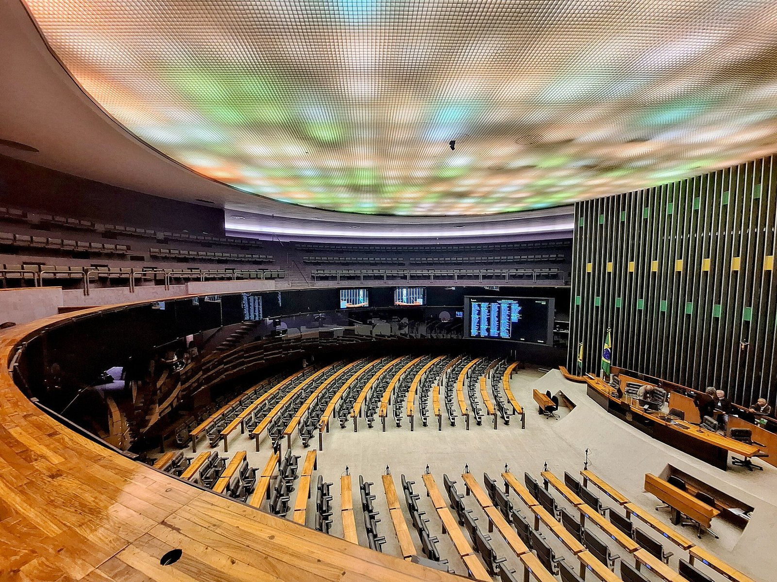 Vista do plenario Ulysses Guimaraes da Camara dos Deputados sem parlamentares