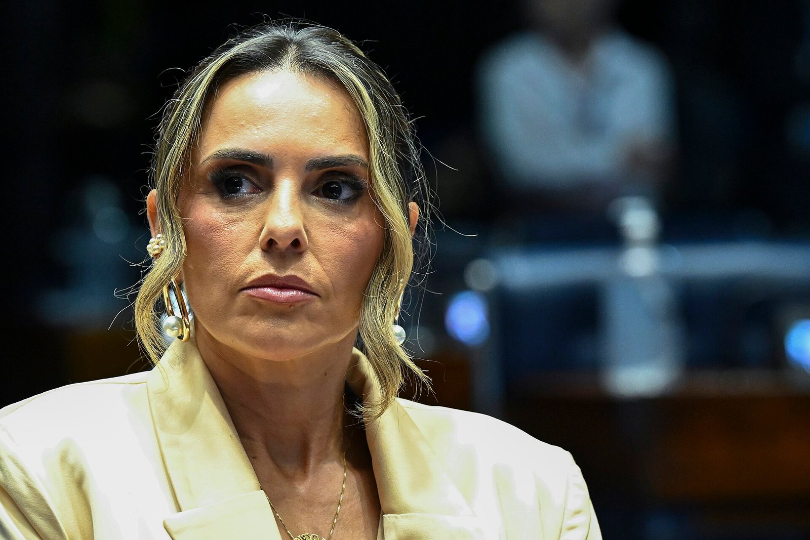 A senadora Roberta Acioly, relatora do projeto na CCJ, no plenário do Senado